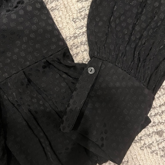 Something Navy black polka dot whimsigoth blouse - Picture 8 of 9